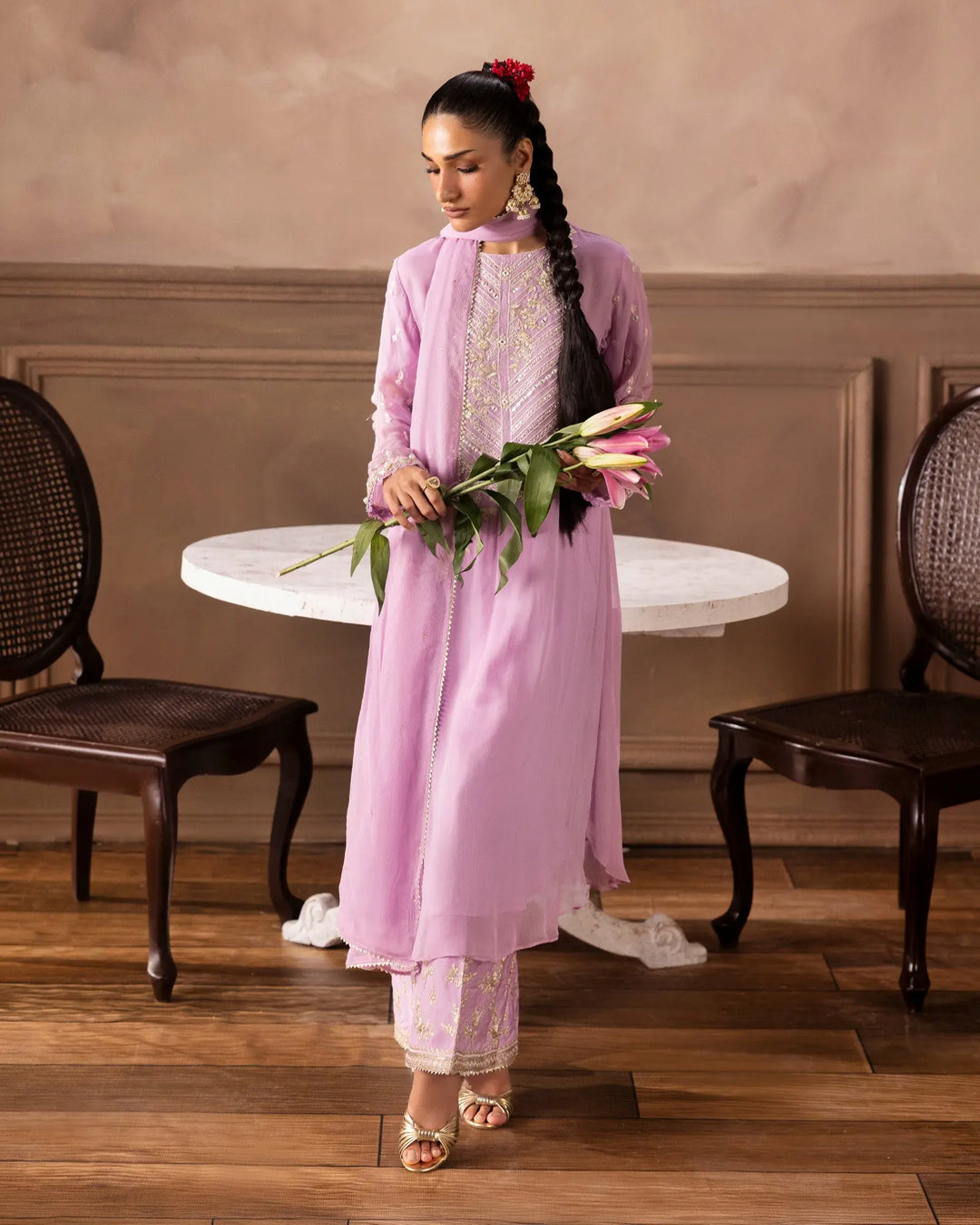 Pista Embroidered Chiffon 3 Piece Suit For Women Sha Posh Textile