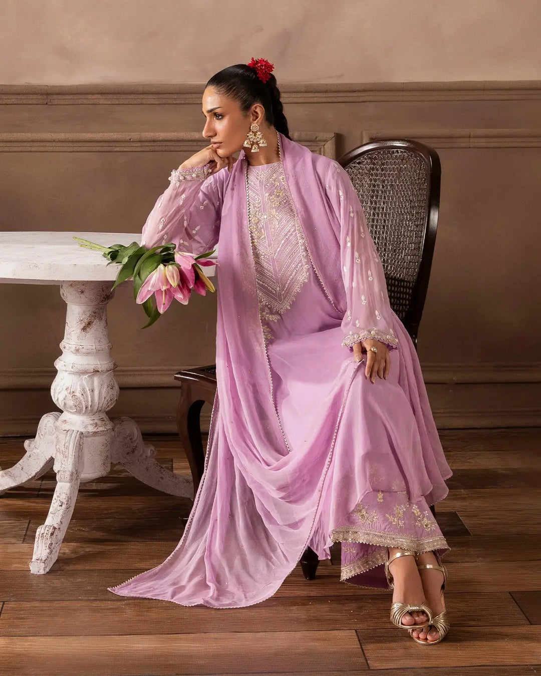 Pista Embroidered Chiffon 3 Piece Suit For Women Sha Posh Textile