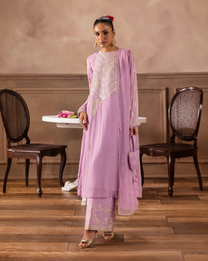Pista Embroidered Chiffon 3 Piece Suit For Women Sha Posh Textile