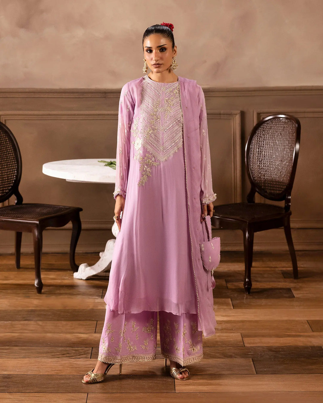 Pista Embroidered Chiffon 3 Piece Suit For Women Sha Posh Textile