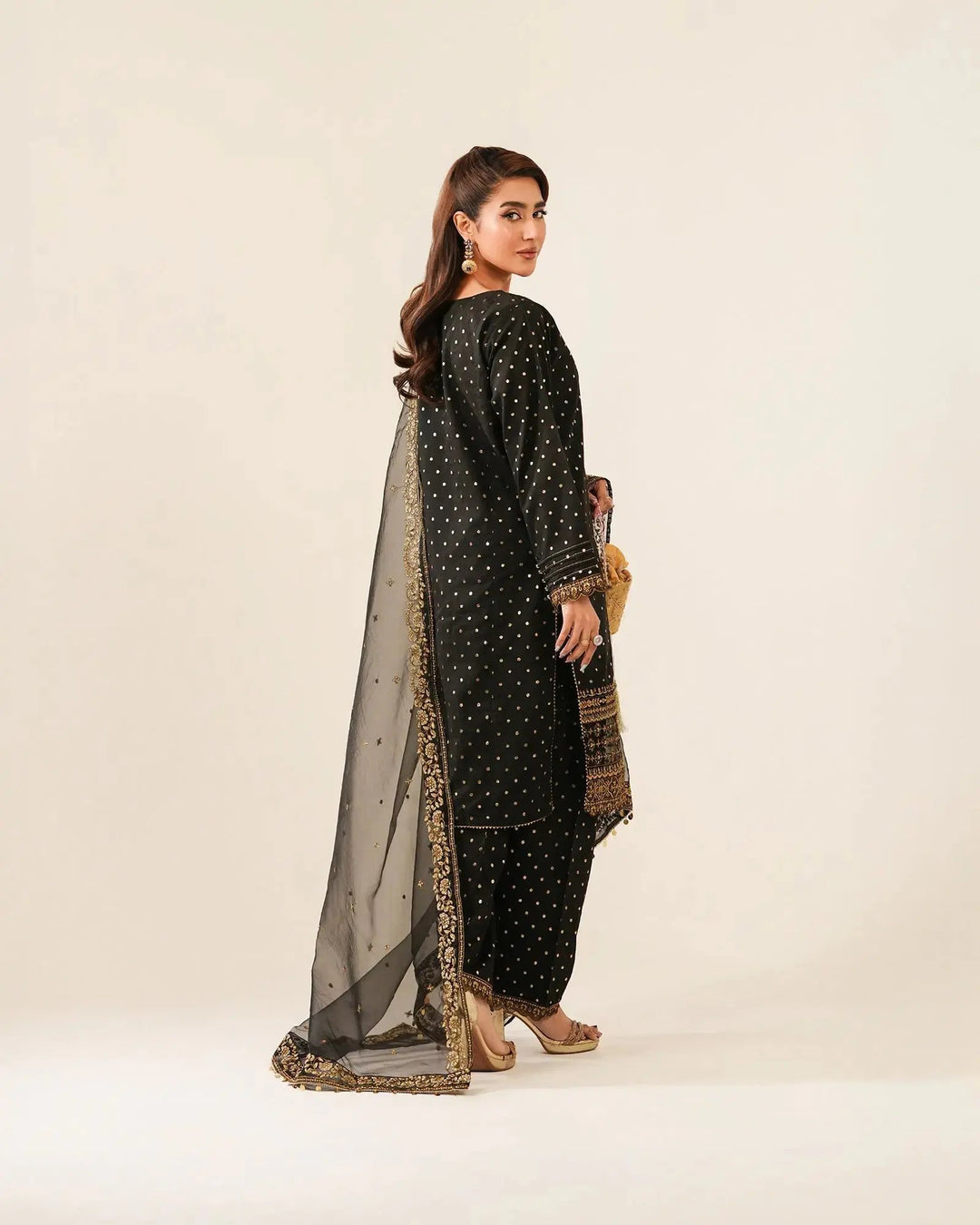 3-Piece Ready-to-Wear Plain Chambray Bindi Suit | 1311-NA-P.S.BINDI - Sha Posh Textile
