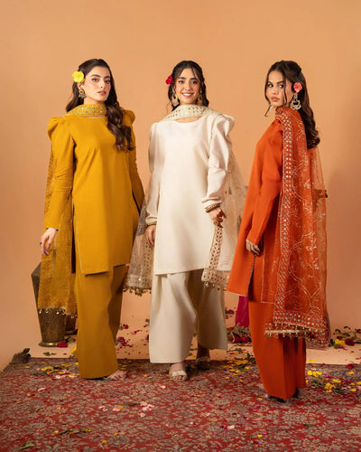 3 Piece Plain Paper Katan Suit Stitched | 1142-ST-P.P.KTN - Sha Posh Textile