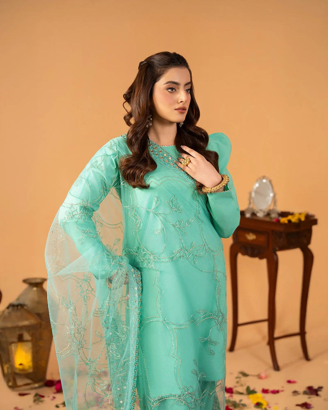 3 Piece Plain Paper Katan Suit Stitched | 1142-ST-P.P.KTN - Sha Posh Textile