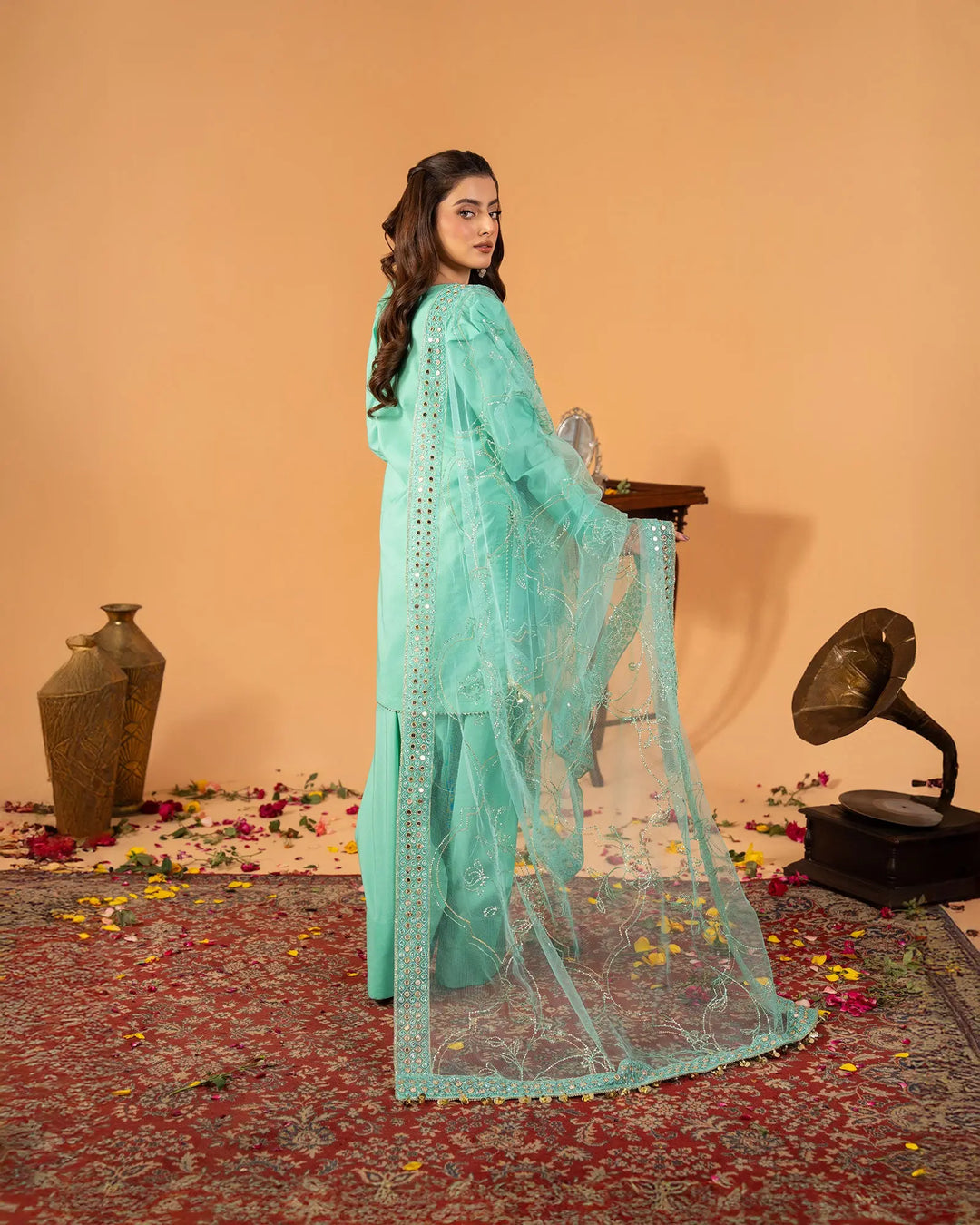 3 Piece Plain Paper Katan Suit Stitched | 1142-ST-P.P.KTN - Sha Posh Textile