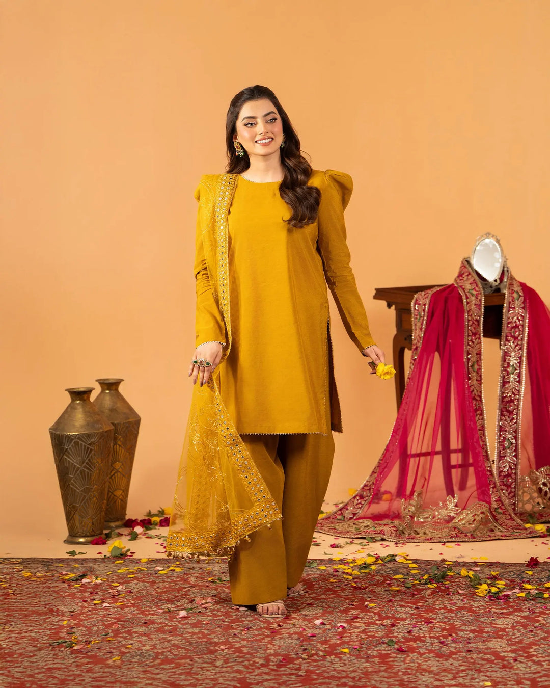 3 Piece Plain Paper Katan Suit Stitched | 1142-ST-P.P.KTN - Sha Posh Textile