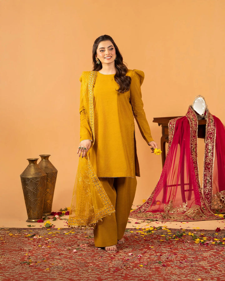 3 Piece Plain Paper Katan Suit Stitched | 1142-ST-P.P.KTN - Sha Posh Textile
