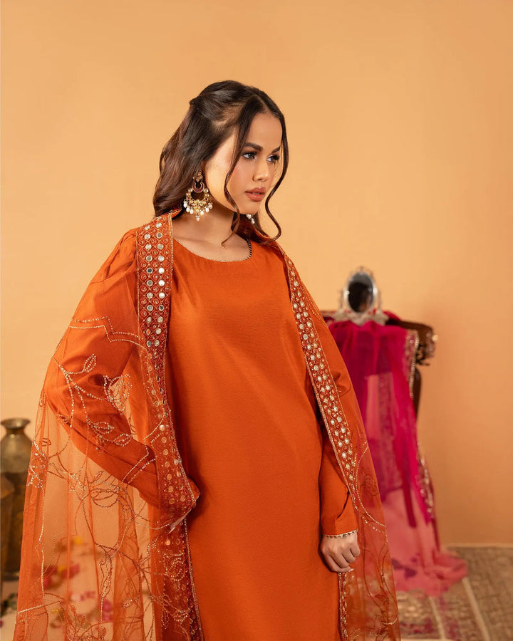 3 Piece Plain Paper Katan Suit Stitched | 1142-ST-P.P.KTN - Sha Posh Textile