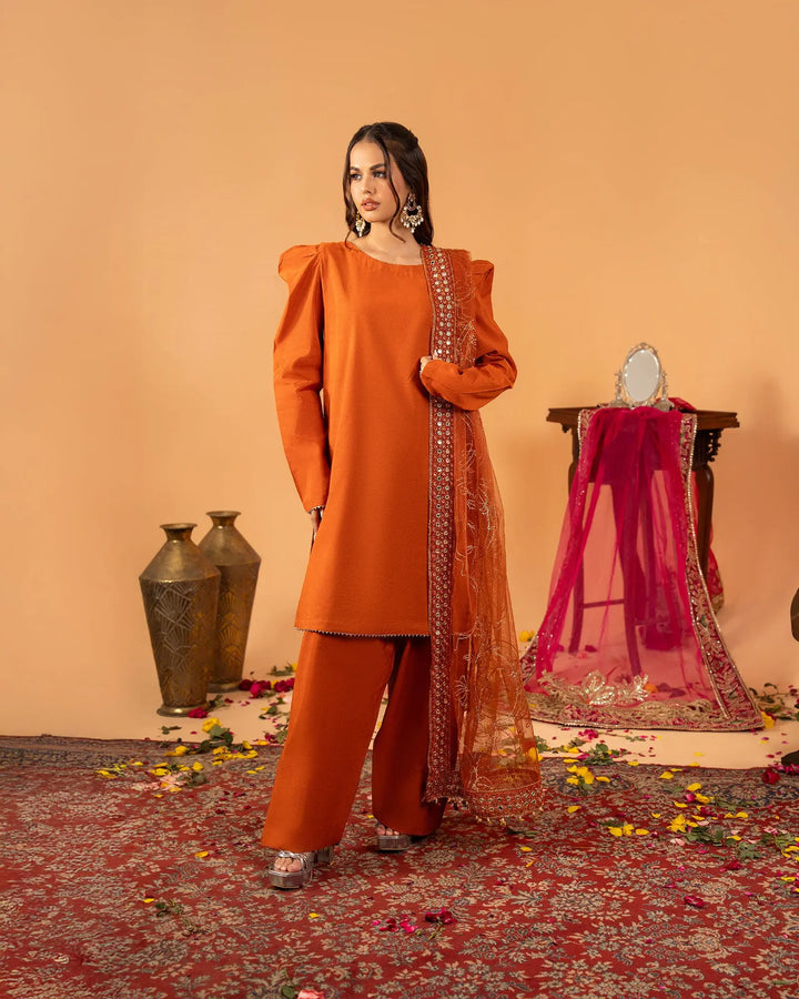3 Piece Plain Paper Katan Suit Stitched | 1142-ST-P.P.KTN - Sha Posh Textile