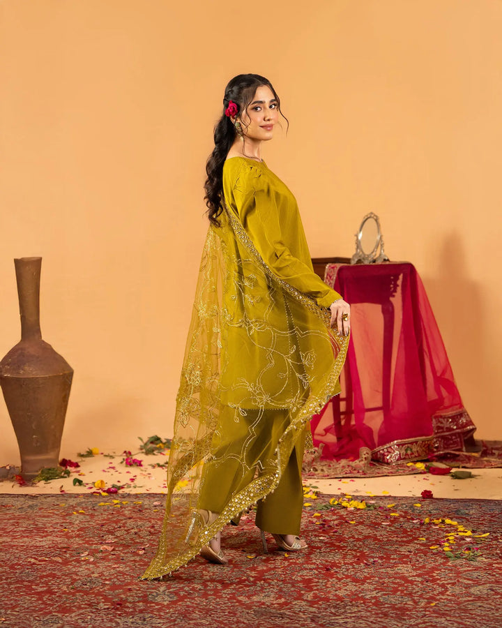 3 Piece Plain Paper Katan Suit Stitched | 1142-ST-P.P.KTN - Sha Posh Textile