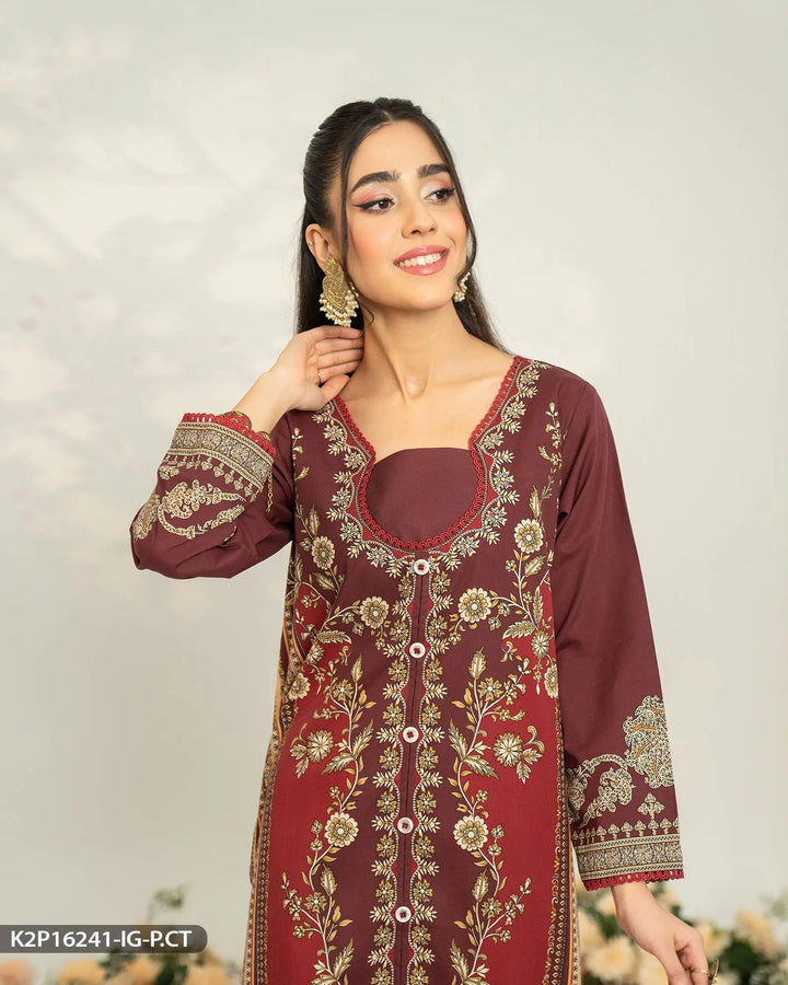 Popline Cotton Printed Suit | 16241-IG-P.CT - Sha Posh Textile