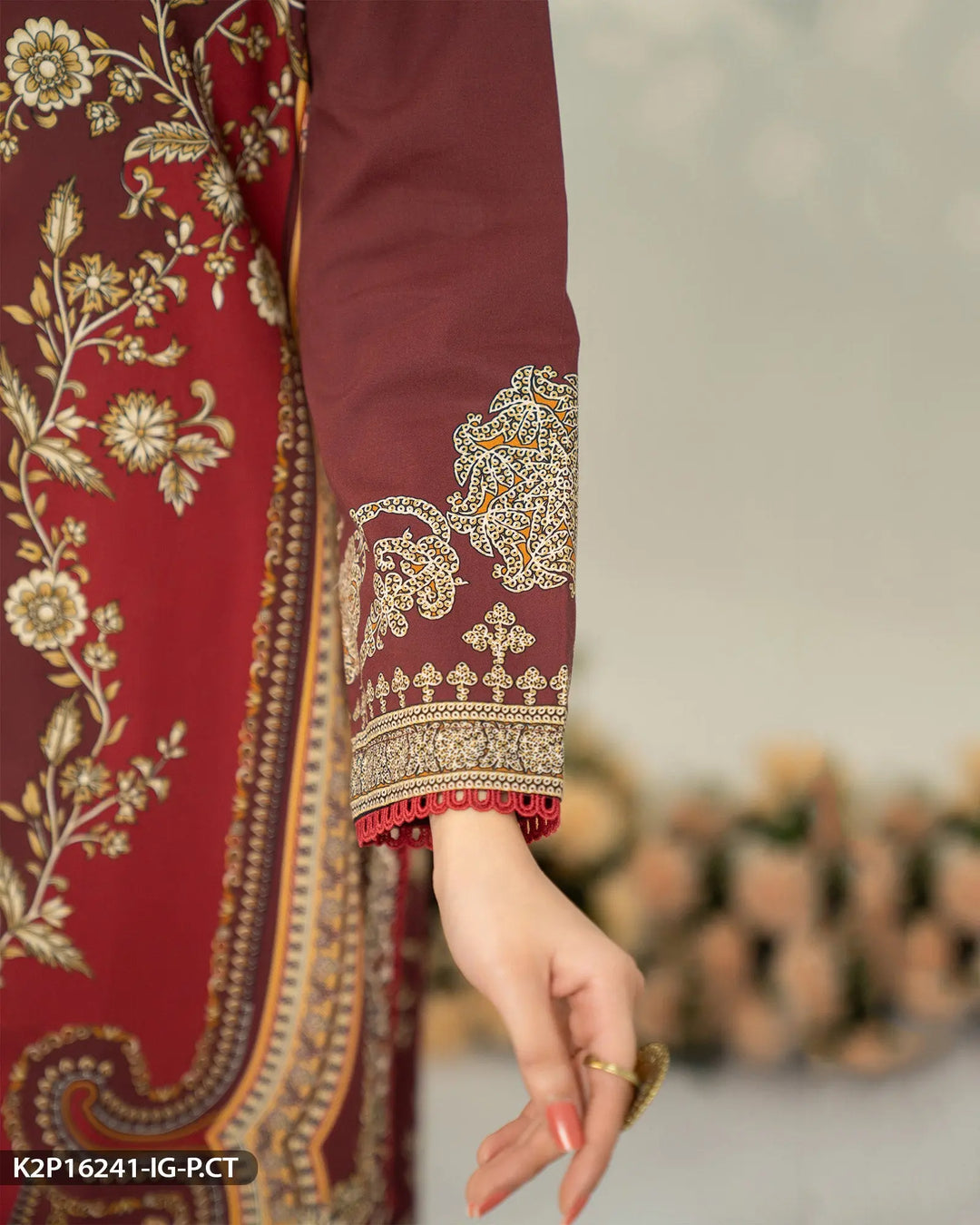Popline Cotton Printed Suit | 16241-IG-P.CT - Sha Posh Textile