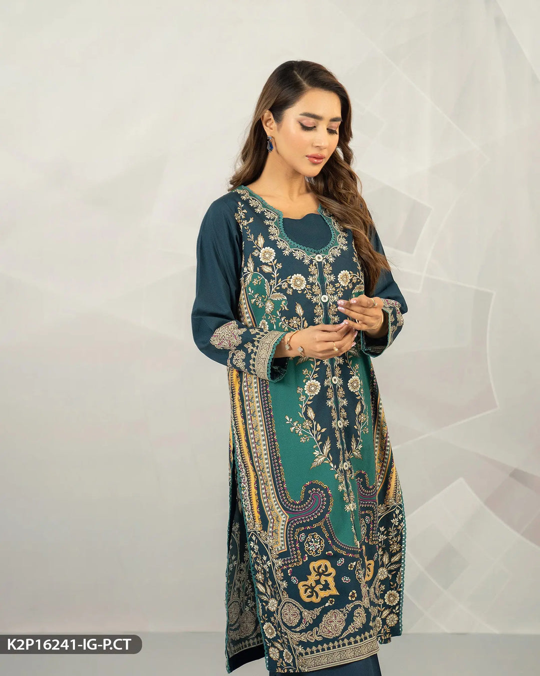 Popline Cotton Printed Suit | 16241-IG-P.CT - Sha Posh Textile