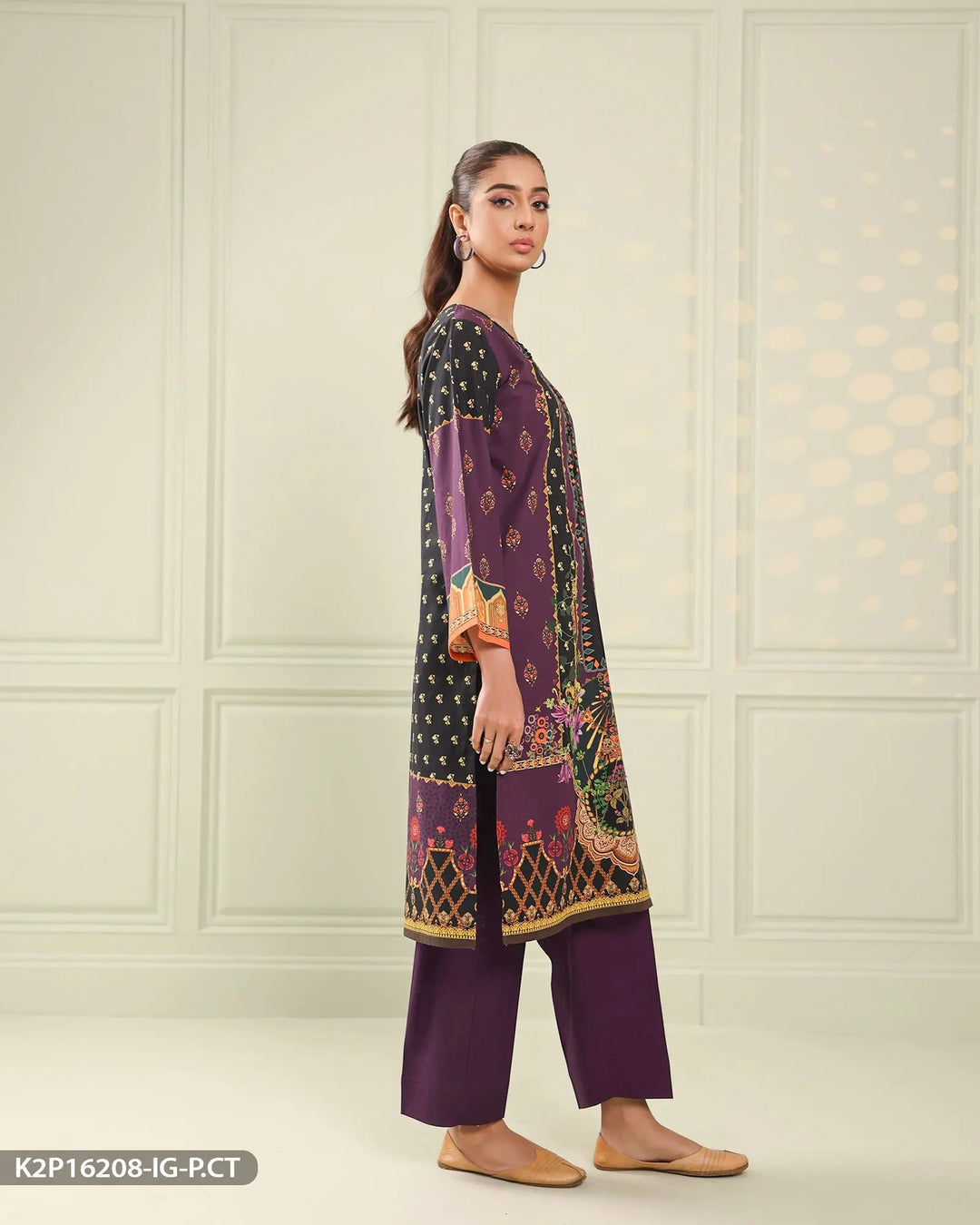 Printed Poplin Cotton Suit | 16208-IG-P.CT Sha Posh Textile