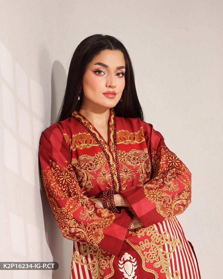 Printed Poplin Cotton Suit | 16234-IG-P.CT Sha Posh Textile