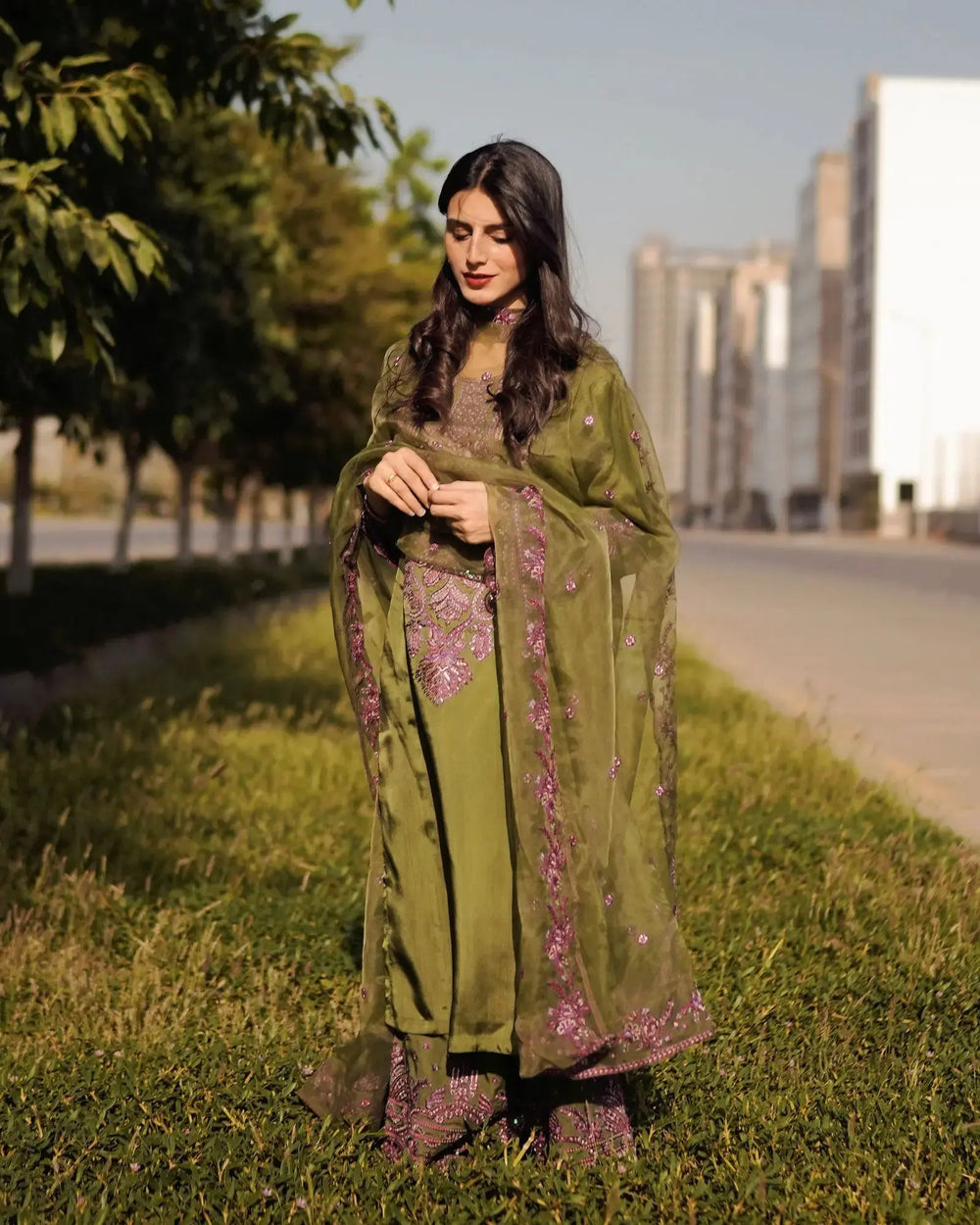 3 Piece Silk Suit Stitched | 1306-NA-SLK Sha Posh Textile