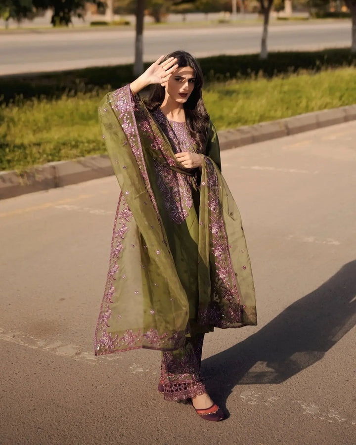 3 Piece Silk Suit Stitched | 1306-NA-SLK Sha Posh Textile