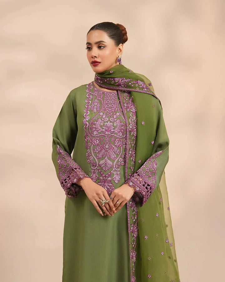 3 Piece Silk Suit Stitched | 1306-NA-SLK Sha Posh Textile