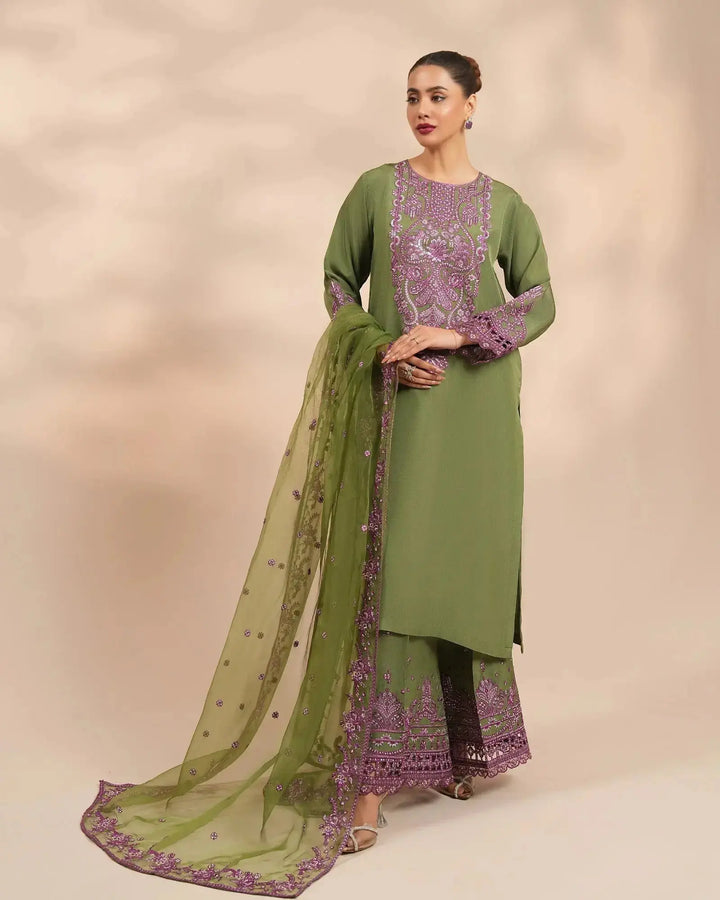 3 Piece Silk Suit Stitched | 1306-NA-SLK Sha Posh Textile