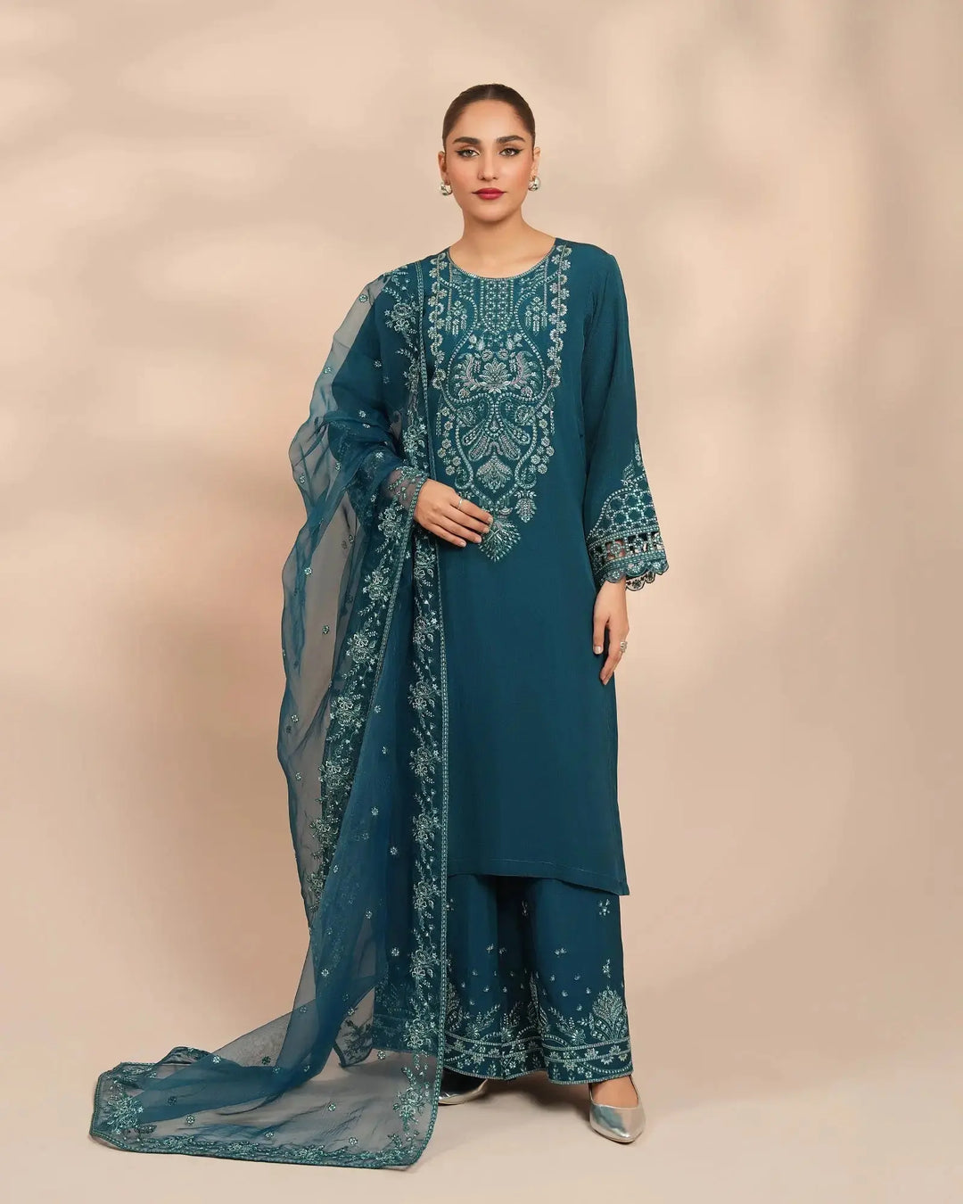 3 Piece Silk Suit Stitched | 1306-NA-SLK - Sha Posh Textile
