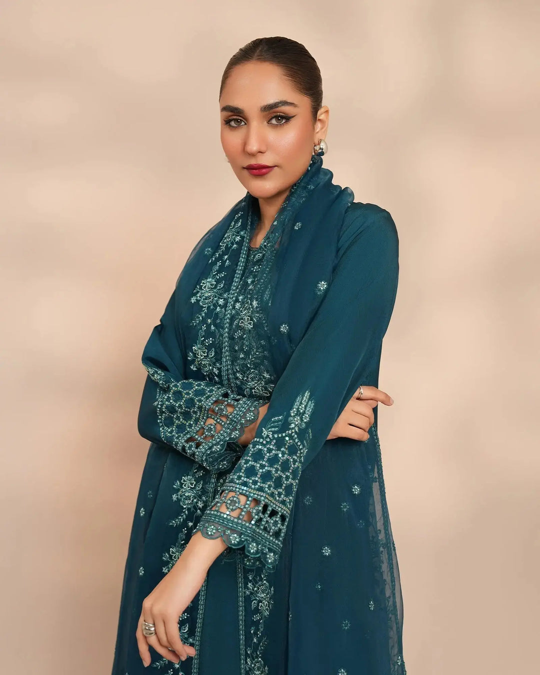 3 Piece Silk Suit Stitched | 1306-NA-SLK - Sha Posh Textile