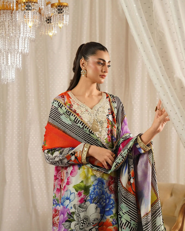 Raw Silk 3PC | 16439 Sha Posh Textile