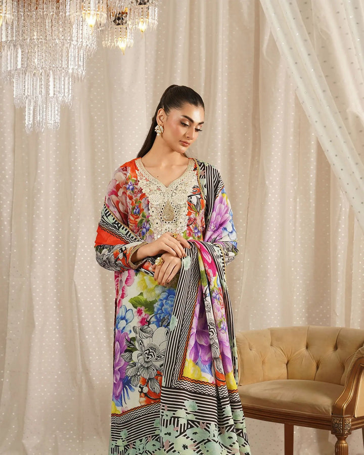 Raw Silk 3PC | 16439 Sha Posh Textile