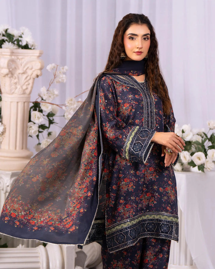 Raw Silk 3PC | 16487 Sha Posh Textile