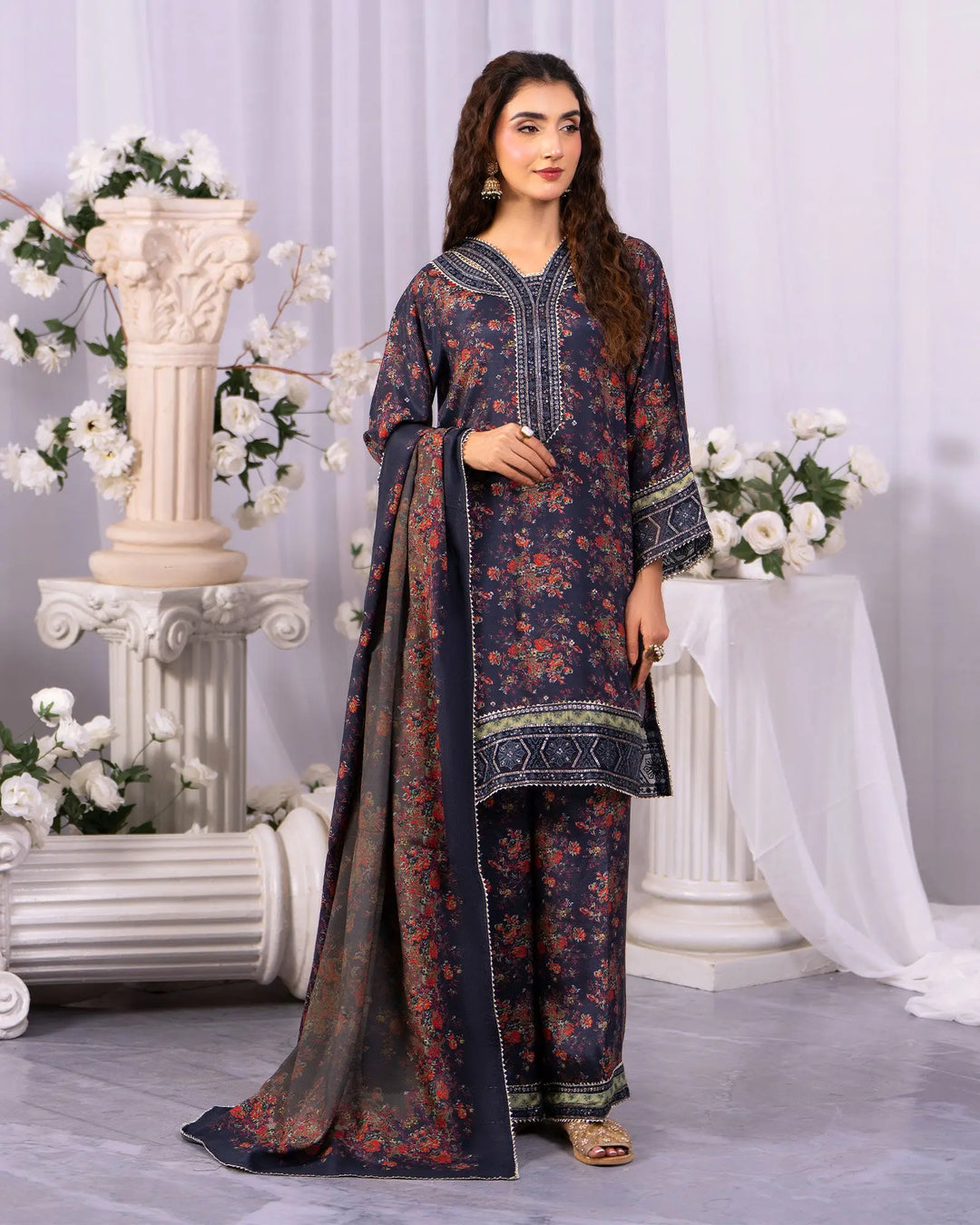 Raw Silk 3PC | 16487 Sha Posh Textile