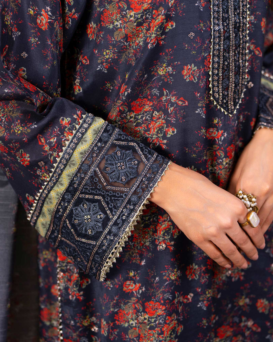 Raw Silk 3PC | 16487 Sha Posh Textile