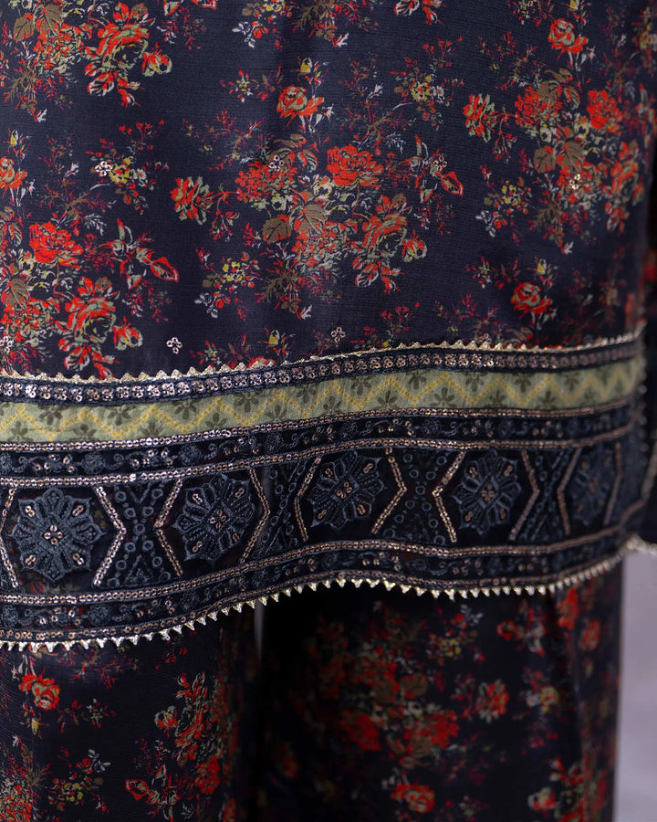 Raw Silk 3PC | 16487 Sha Posh Textile