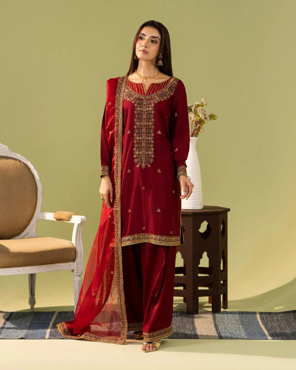 Raw Silk 3PC | 9801 Sha Posh Textile