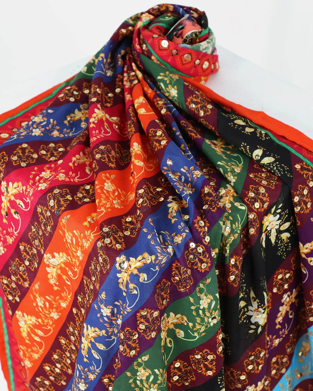 Raw Silk Dupatta | 1167-MUL Sha Posh Textile
