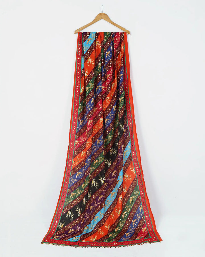 Raw Silk Dupatta | 1167-MUL Sha Posh Textile