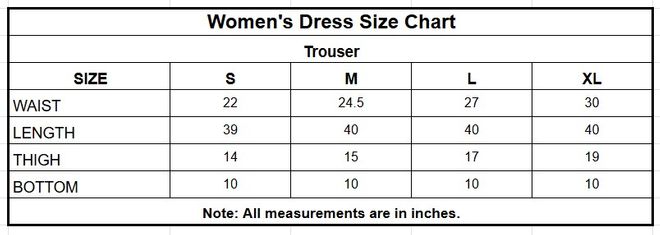 Cambric Cotton Trouser | 8351-O.WHT size chart