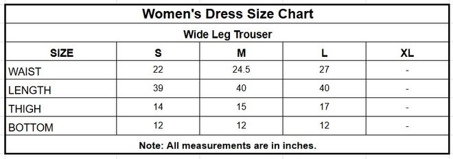Cambric Cotton Wide Leg Trouser | 8360-BLK size chart