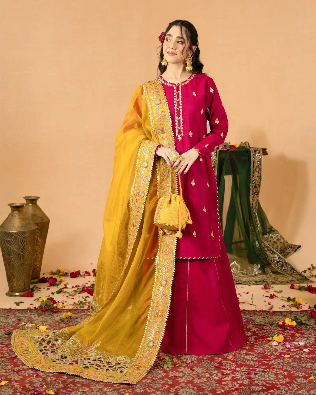 Embroidered Tissue Dupatta (Only Dupatta) | 430-AR-TSU - Sha Posh Textile