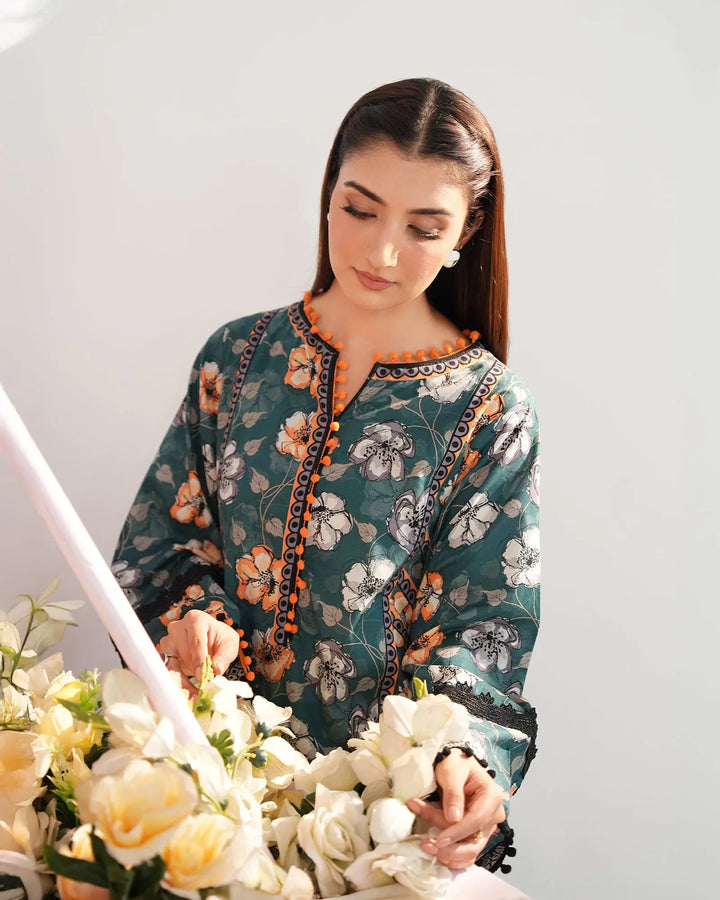 2-Piece Printed Cambric Cotton Suit Unstitched | UNFF0123-K.CT - Sha Posh Textile