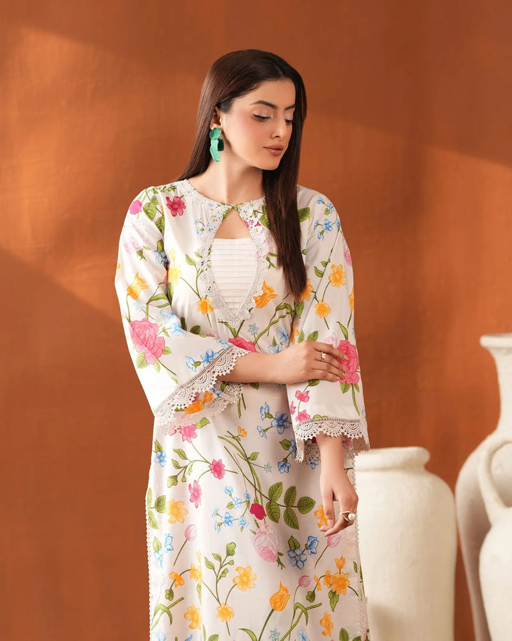 2-Piece Printed Cambric Cotton Suit Unstitched | UNFF0124-K.CT - Sha Posh Textile