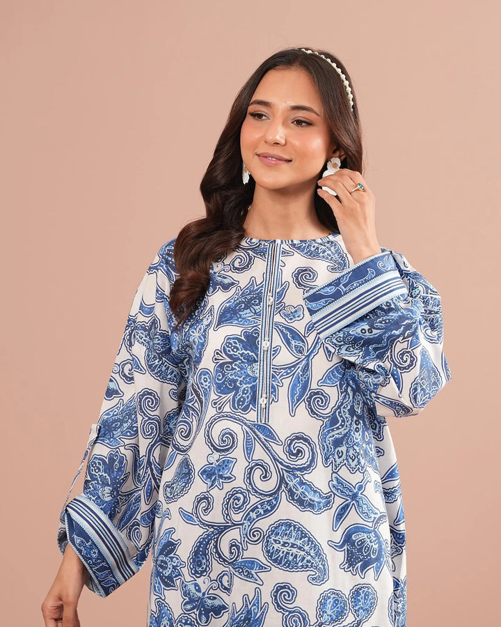 2-Piece Printed Cambric Cotton Suit Unstitched | UNFF0125-K.CT - Sha Posh Textile