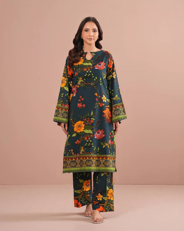 2-Piece Printed Lawn Suit Unstitched | UNFF0133-LWN - Sha Posh Textile