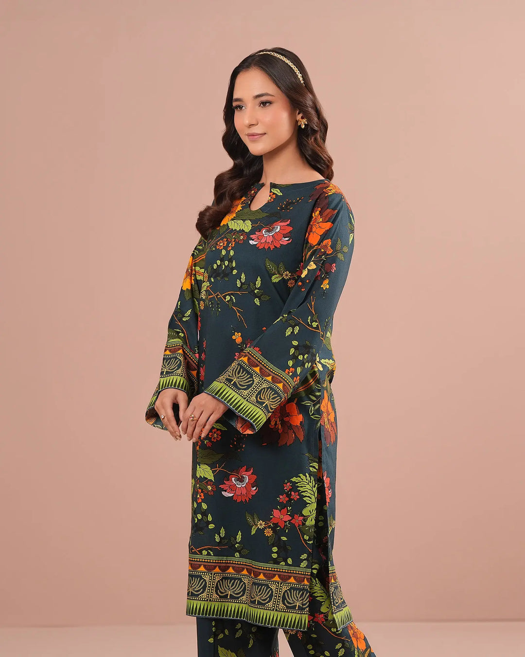 2-Piece Printed Lawn Suit Unstitched | UNFF0133-LWN - Sha Posh Textile