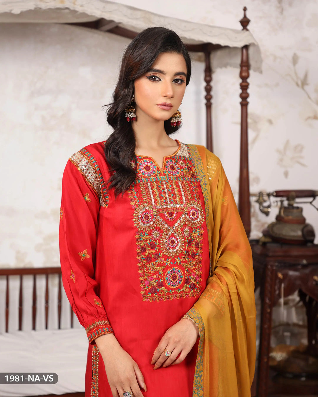 Viscose Embroidered Suit | 1981-NA-VS - Sha Posh Textile