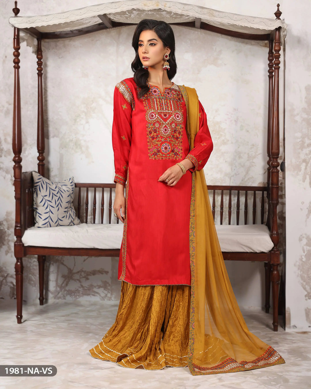 Viscose Embroidered Suit | 1981-NA-VS - Sha Posh Textile
