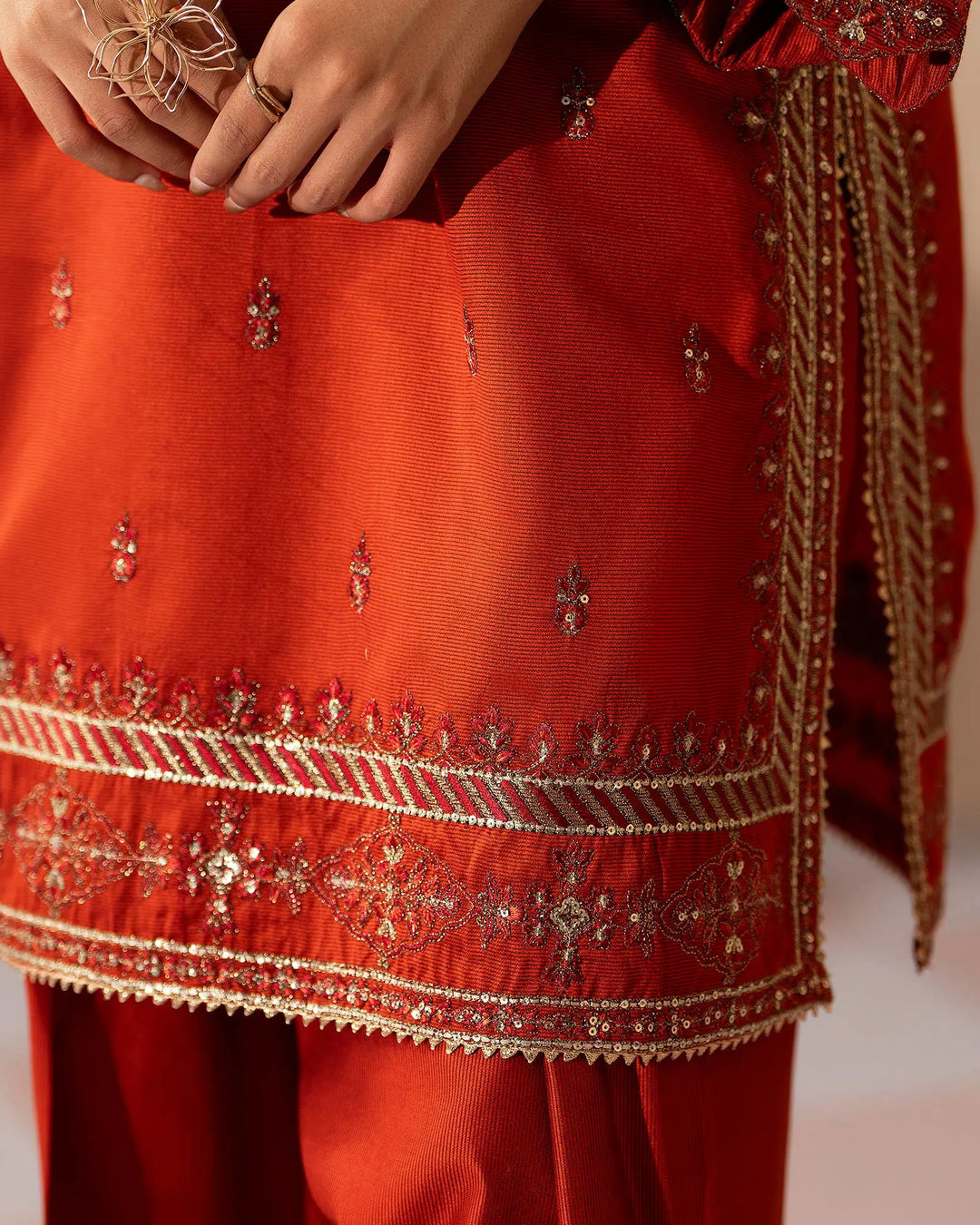 Women 3 Pcs Chambray Katan | 1351 Sha Posh Textile