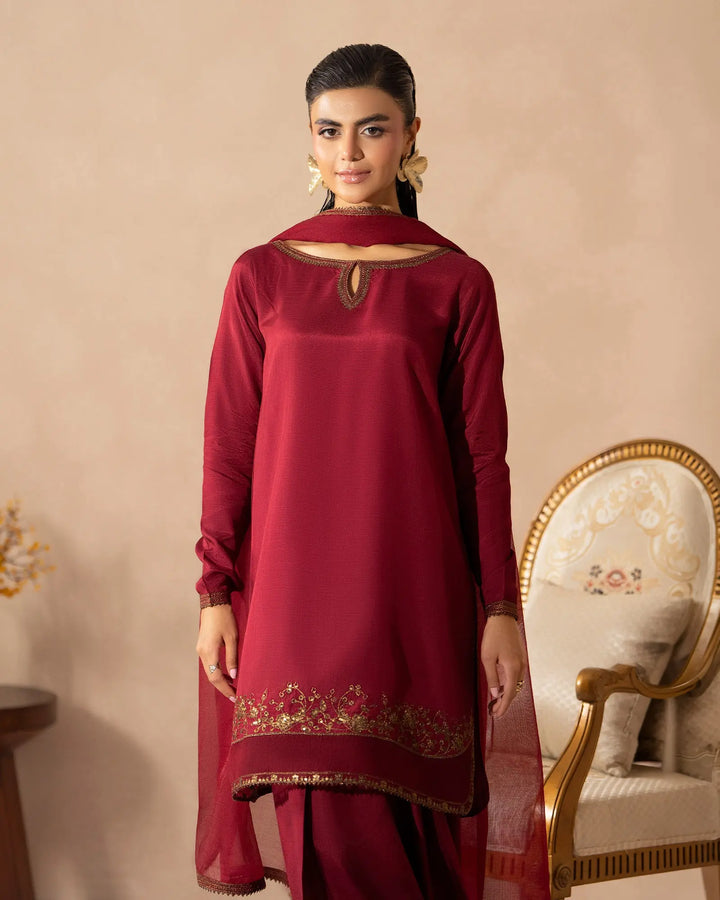 Women 3 Pcs D Fine Raw Silk | 9834 Sha Posh Textile