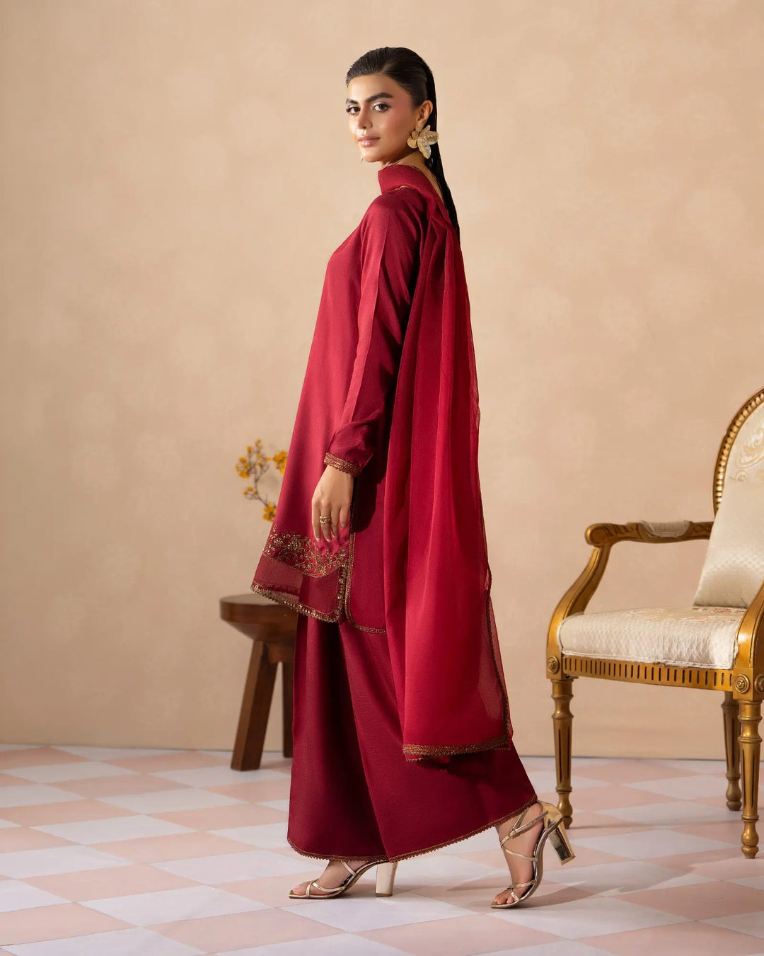 Women 3 Pcs D Fine Raw Silk | 9834 Sha Posh Textile