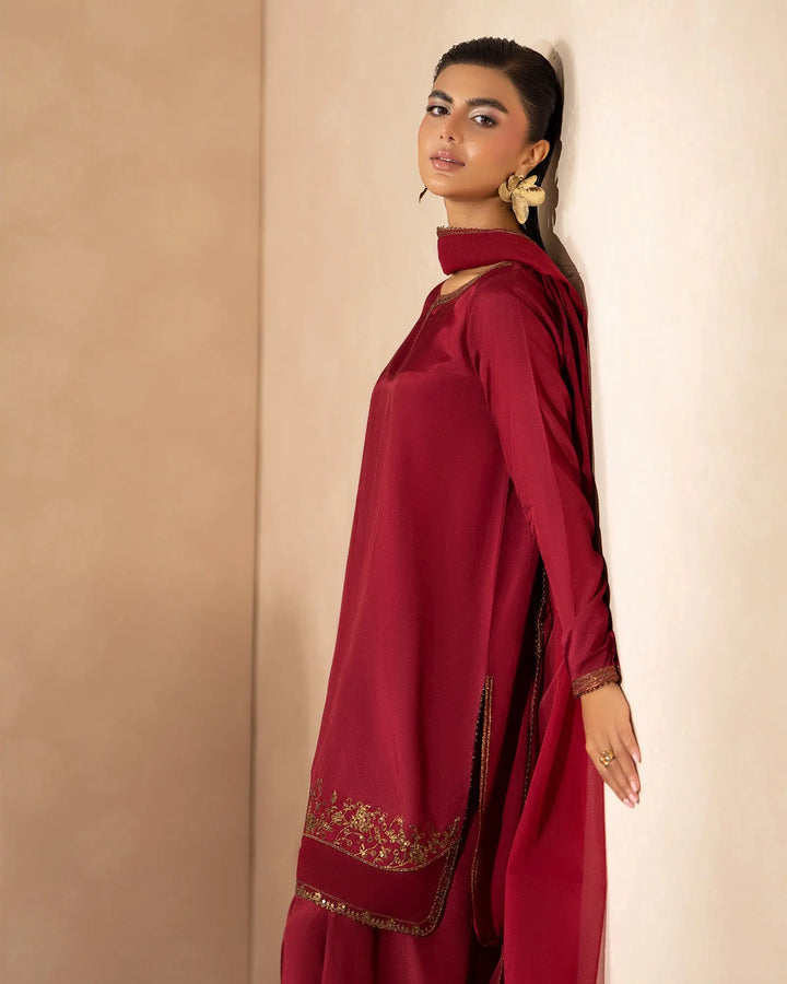Women 3 Pcs D Fine Raw Silk | 9834 Sha Posh Textile
