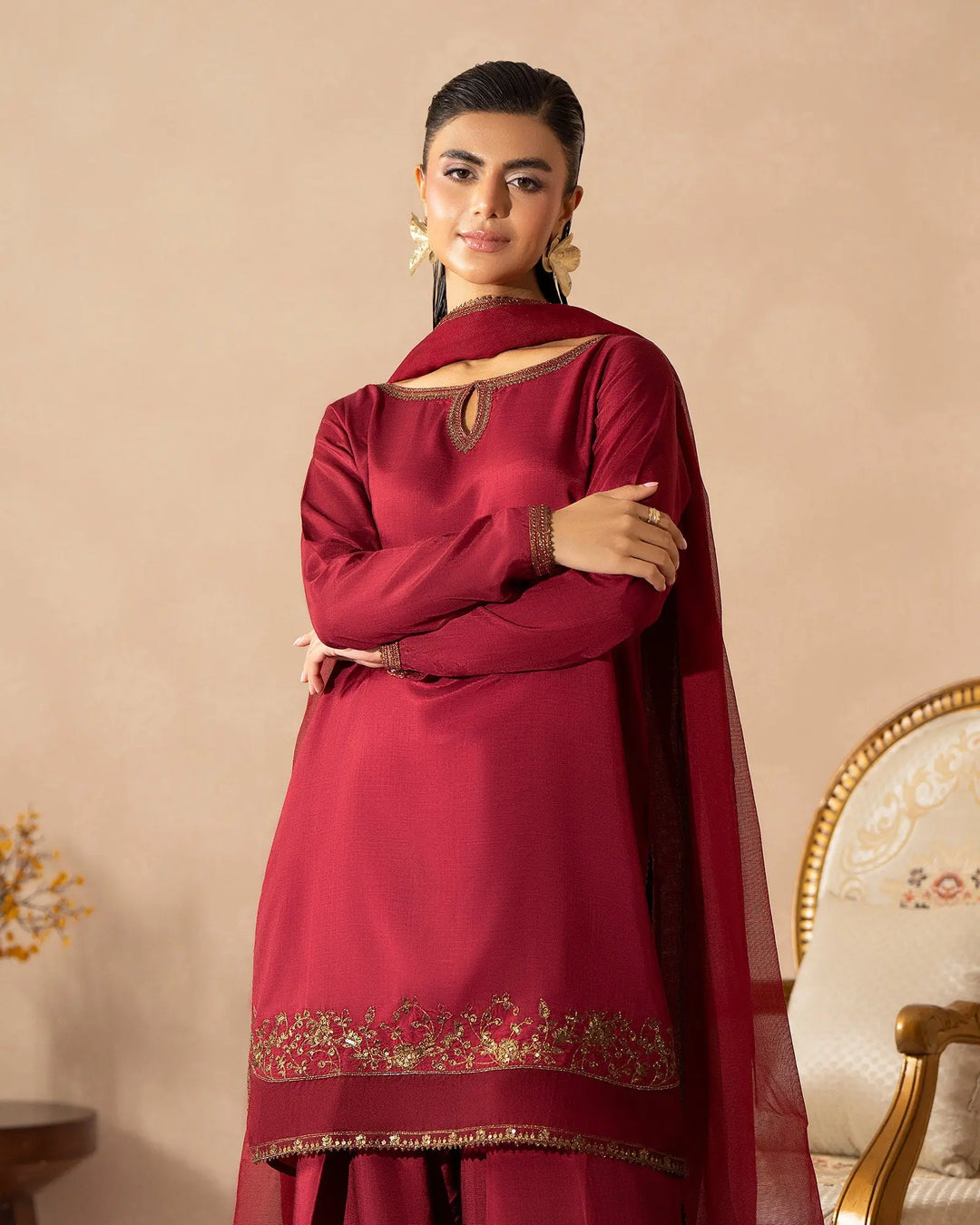 Women 3 Pcs D Fine Raw Silk | 9834 Sha Posh Textile
