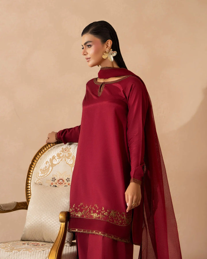 Women 3 Pcs D Fine Raw Silk | 9834 Sha Posh Textile