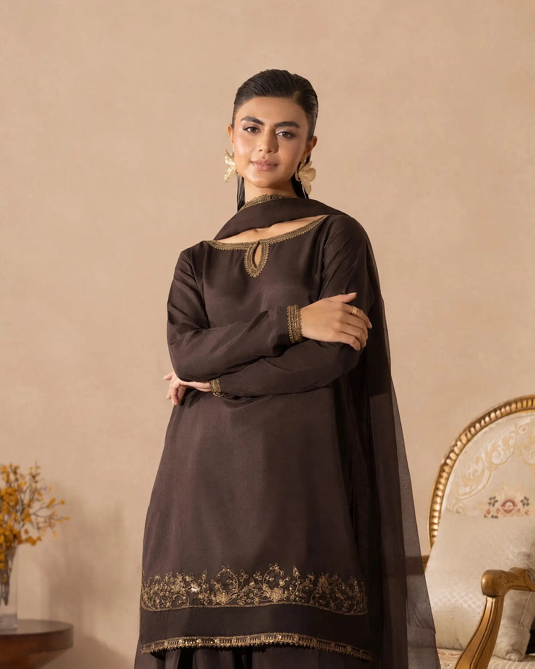Women 3 Pcs D Fine Raw Silk | 9834 Sha Posh Textile